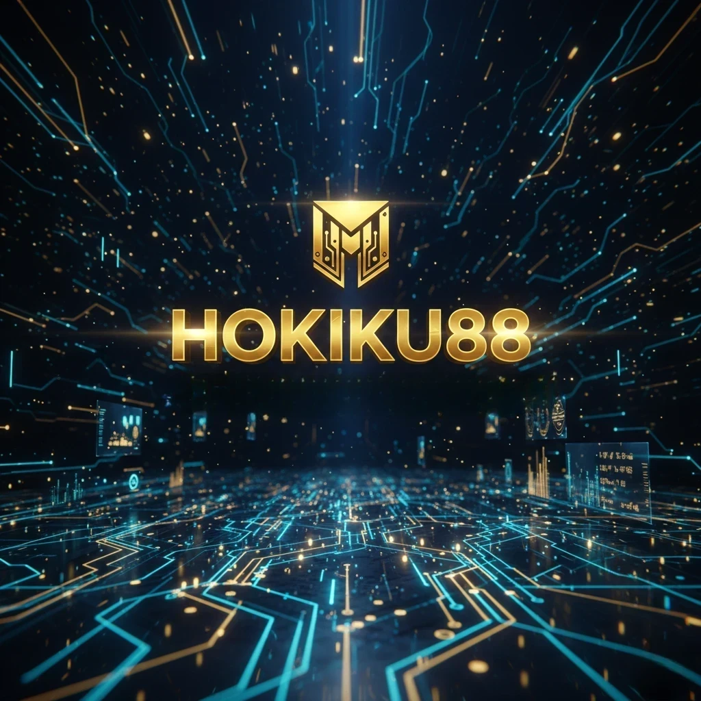 Banner premium Hokiku88 situs anti rungkat terpercaya dengan logo emas
