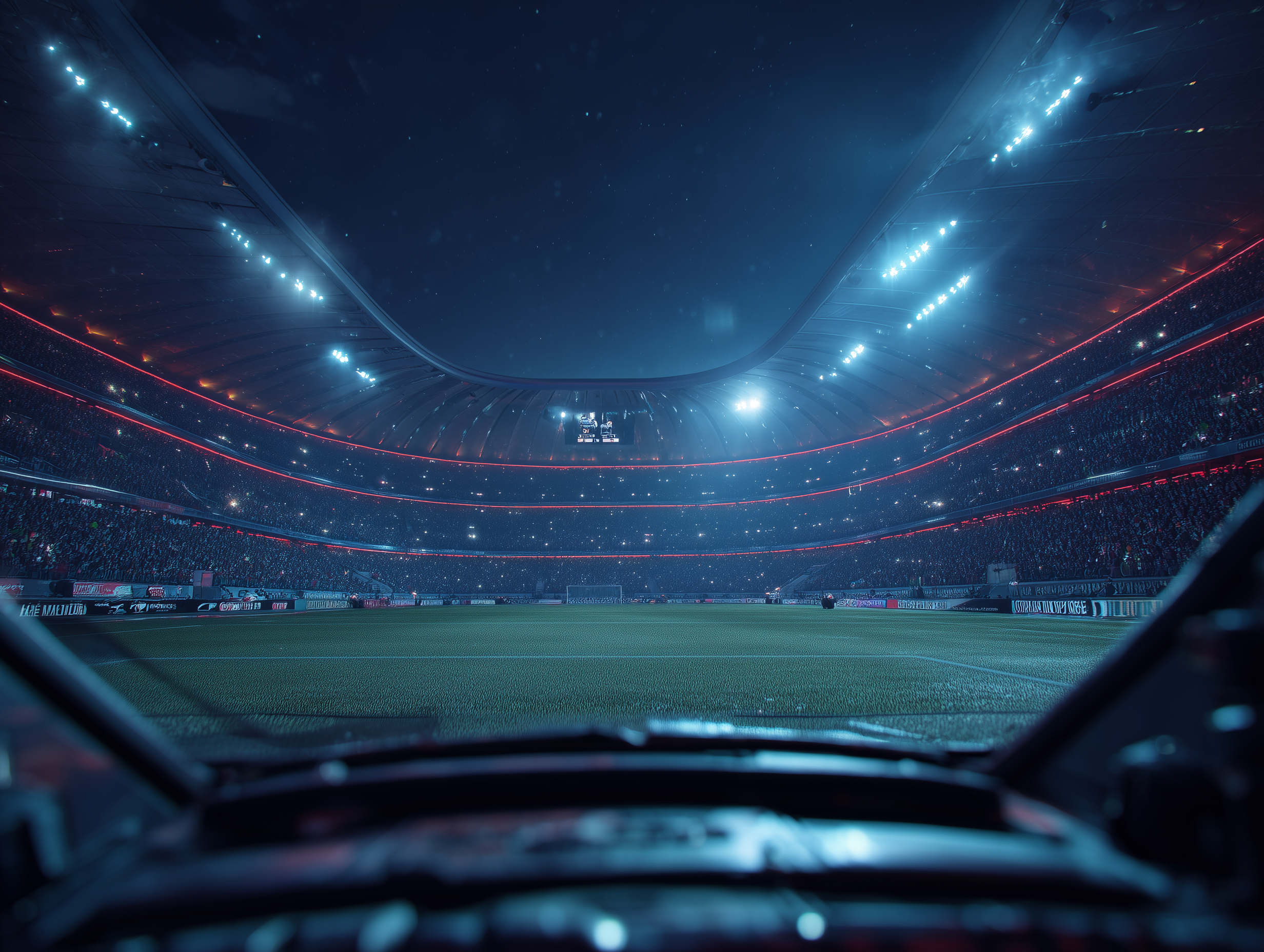 Gameplay FIFA 2026 dengan grafis realistis di stadion modern penuh penonton